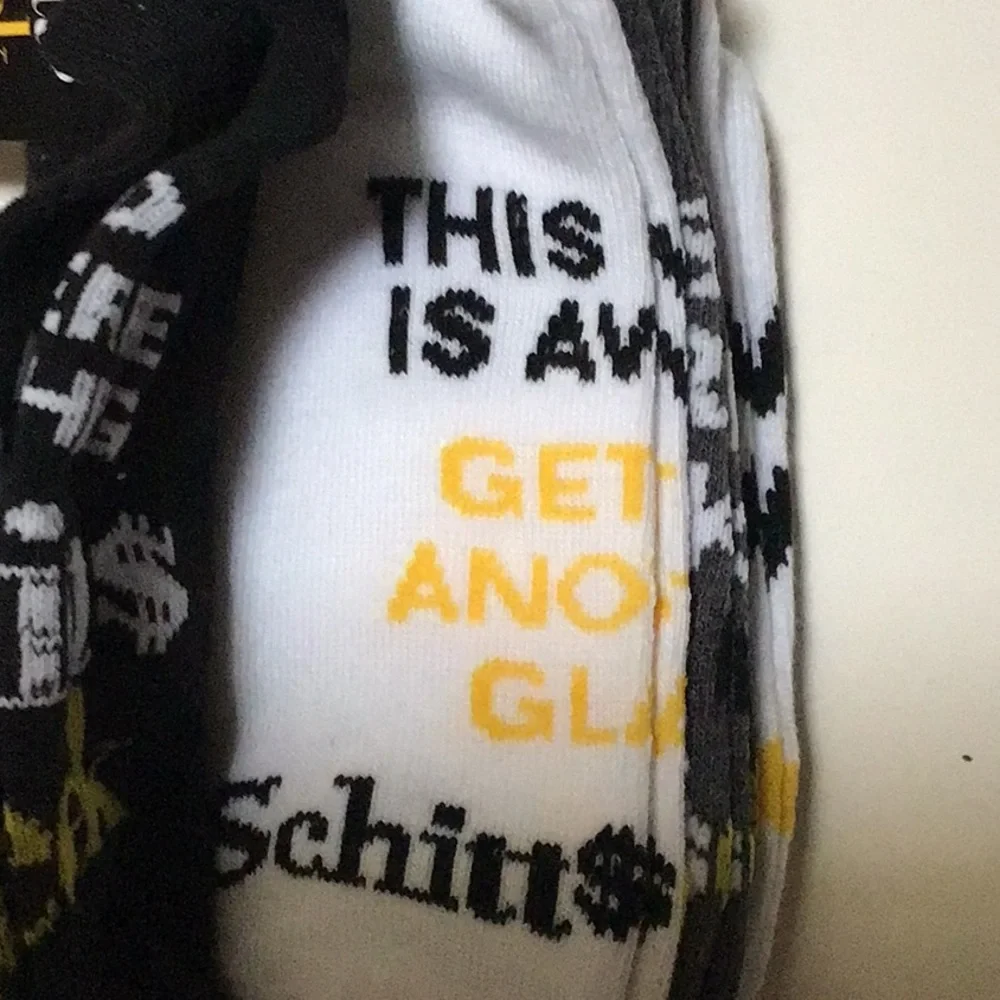 Schitts Creek Bundle of 5‎ Black & White Socks NWT